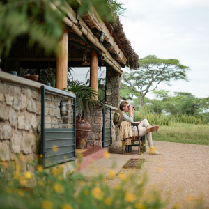 Beobachtung vor der Lodge