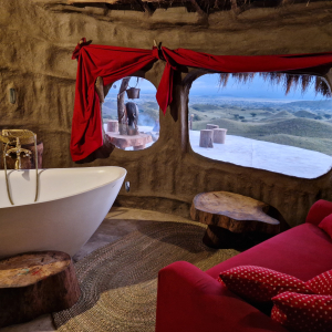 Badewanne mit Ausblickfenster