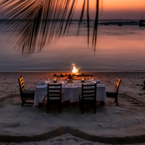 Abendessen am Strand