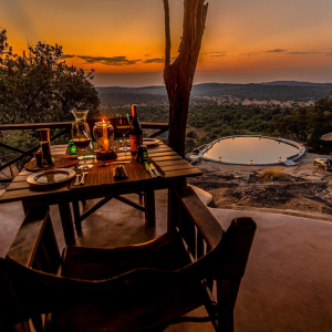 privates Abendessen mit Blick auf die Landschaft