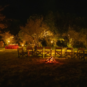 Bush Dinner und Lagerfeuer